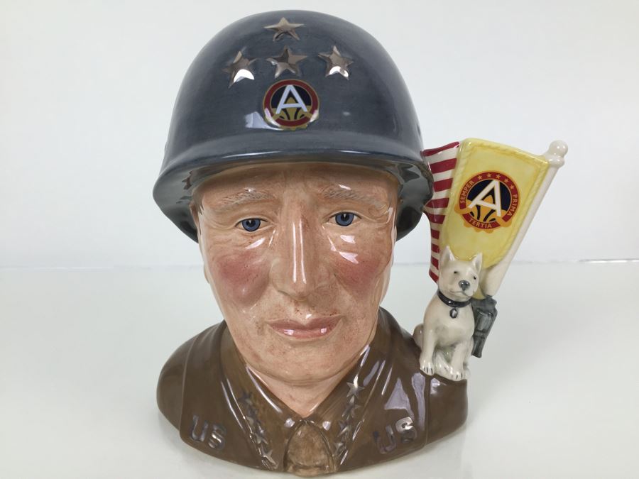 Royal Doulton Large The Great Generals Collection 'General Patton' D7026 Character Jug 1995 Limited Edition Of 1,000 [Photo 5]