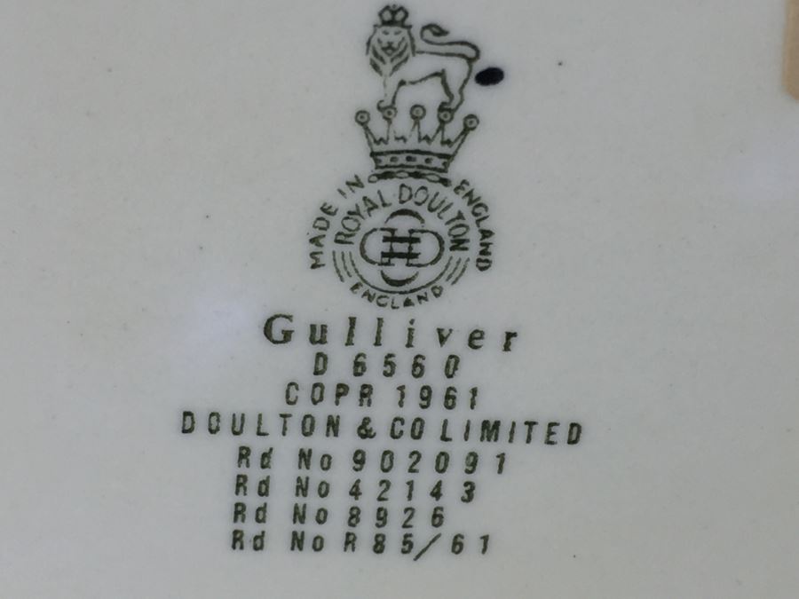 Royal Doulton Large 'Gulliver' D6560 Character Pitcher 1961 [Photo 13]