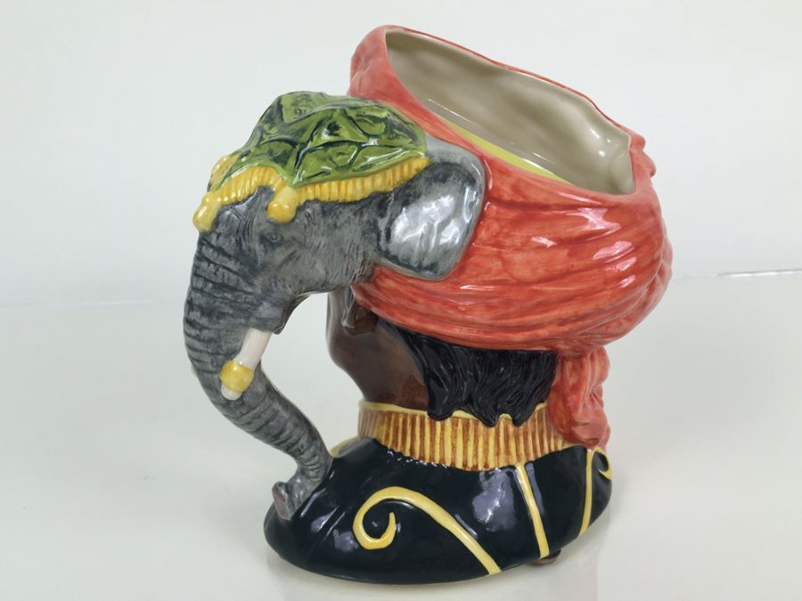 Royal Doulton Large 'The Elephant Trainer' D6856 Character Pitcher 1989 Limited Edition 166 Of Signed By Michael Doulton [Photo 7]