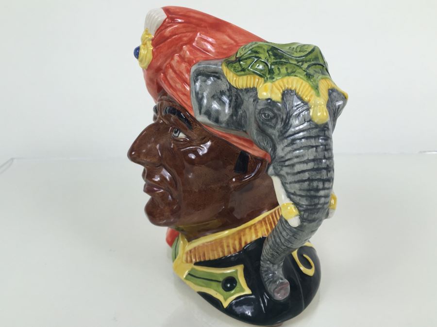 Royal Doulton Large 'The Elephant Trainer' D6856 Character Pitcher 1989 Limited Edition 166 Of Signed By Michael Doulton [Photo 6]