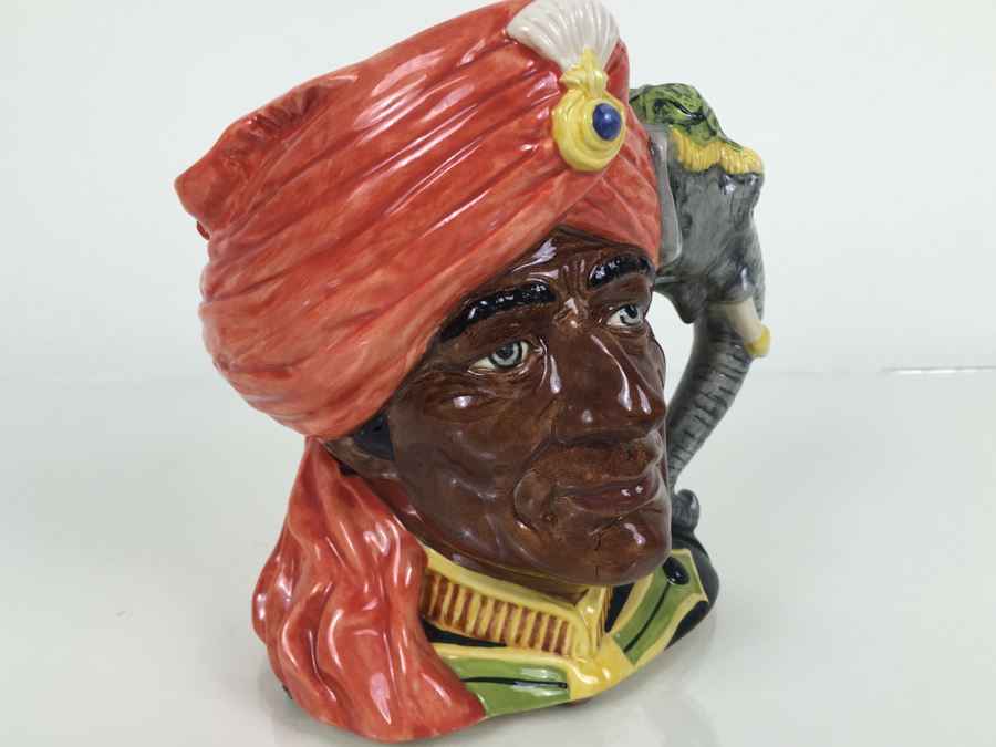 Royal Doulton Large 'The Elephant Trainer' D6856 Character Pitcher 1989 Limited Edition 166 Of Signed By Michael Doulton [Photo 10]