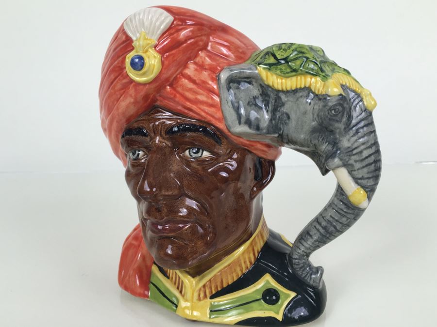 Royal Doulton Large 'The Elephant Trainer' D6856 Character Pitcher 1989 Limited Edition 166 Of Signed By Michael Doulton [Photo 5]