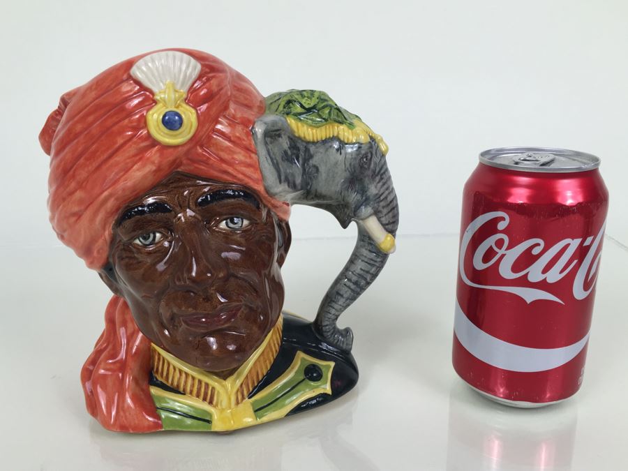 Royal Doulton Large 'The Elephant Trainer' D6856 Character Pitcher 1989 Limited Edition 166 Of Signed By Michael Doulton [Photo 4]