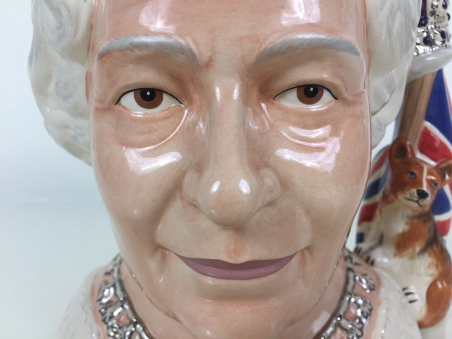 Royal Doulton Large 'Queen Elizabeth II' D7256 Character Jug Signed By Michael Doulton [Photo 2]