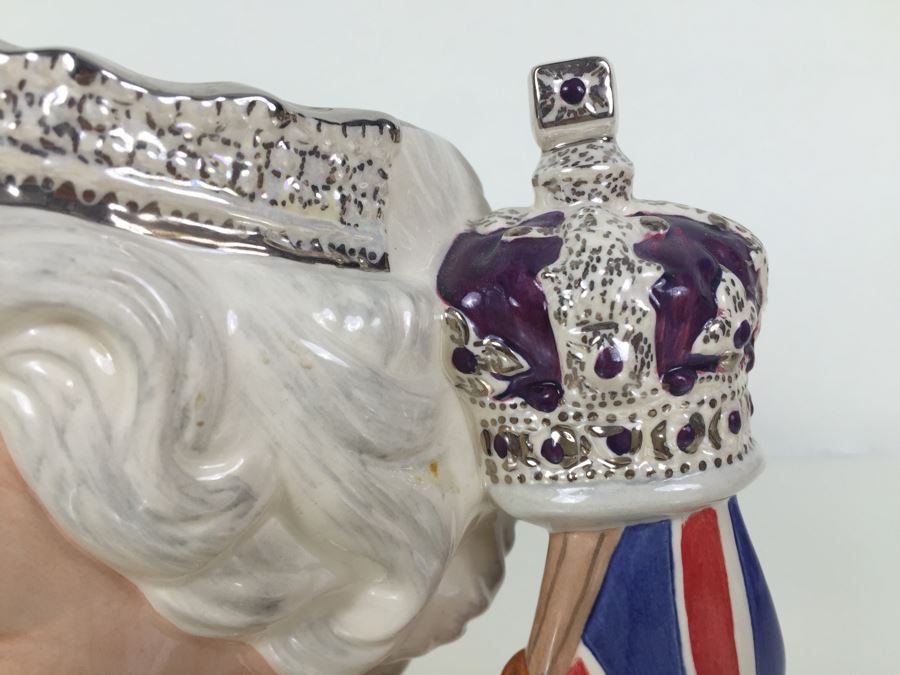 Royal Doulton Large 'Queen Elizabeth II' D7256 Character Jug Signed By Michael Doulton [Photo 8]