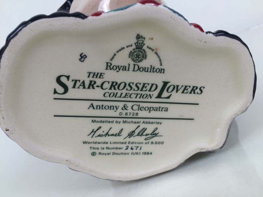 Royal Doulton Large The Star-Crossed Lovers Collection 'Antony & Cleopatra' D6728 Character Pitcher Limited Edition 3,671 Of 9,500 [Photo 3]