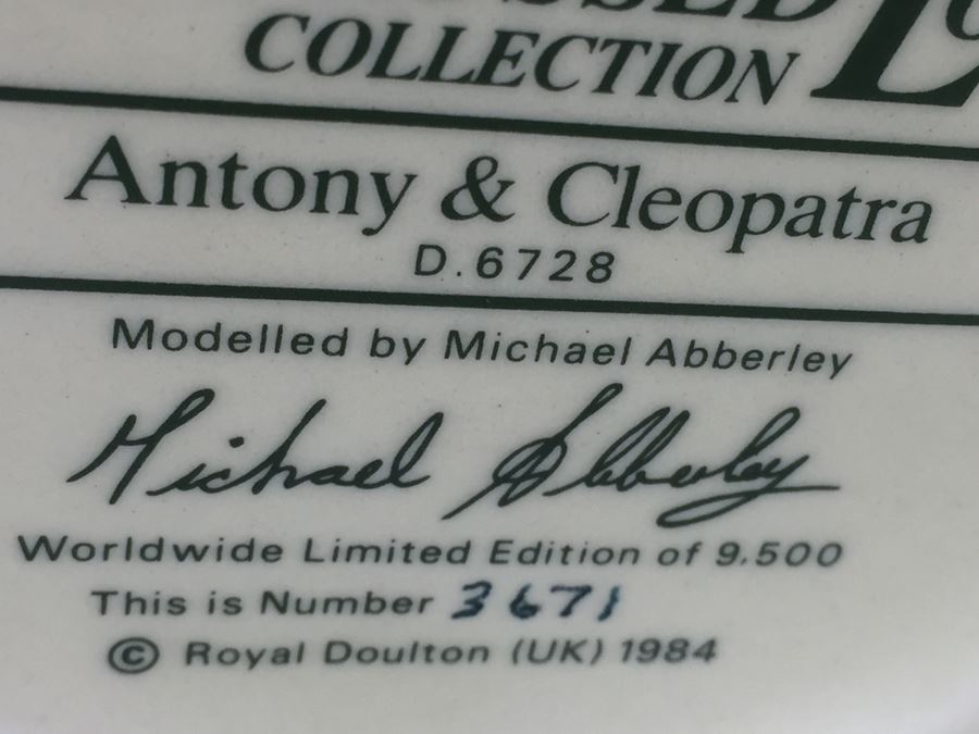 Royal Doulton Large The Star-Crossed Lovers Collection 'Antony & Cleopatra' D6728 Character Pitcher Limited Edition 3,671 Of 9,500 [Photo 16]