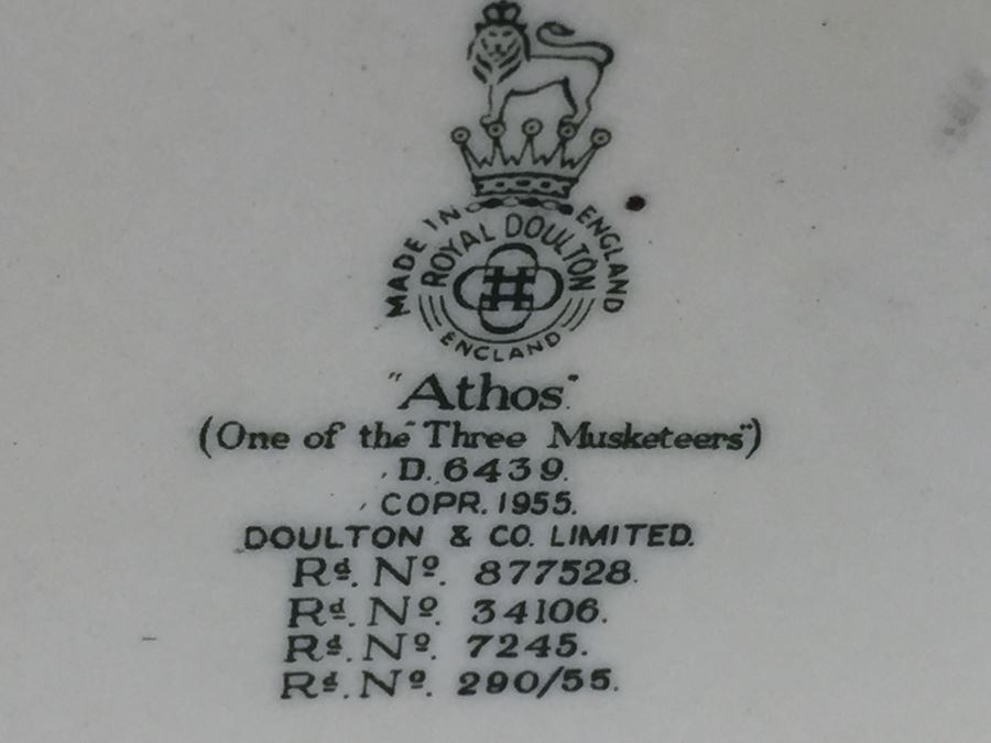 Royal Doulton Large 'Athos' D6439 Character Pitcher 1955 [Photo 3]