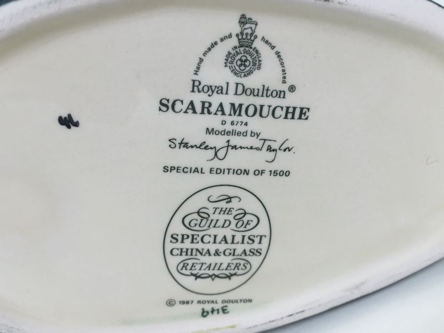 Royal Doulton Large 'Scaramouche' D6774 Character Pitcher 1987 Limited Edition 349 Of 1,500 [Photo 13]