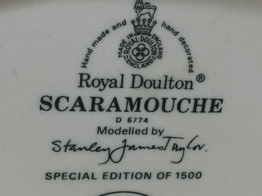 Royal Doulton Large 'Scaramouche' D6774 Character Pitcher 1987 Limited Edition 349 Of 1,500 [Photo 14]