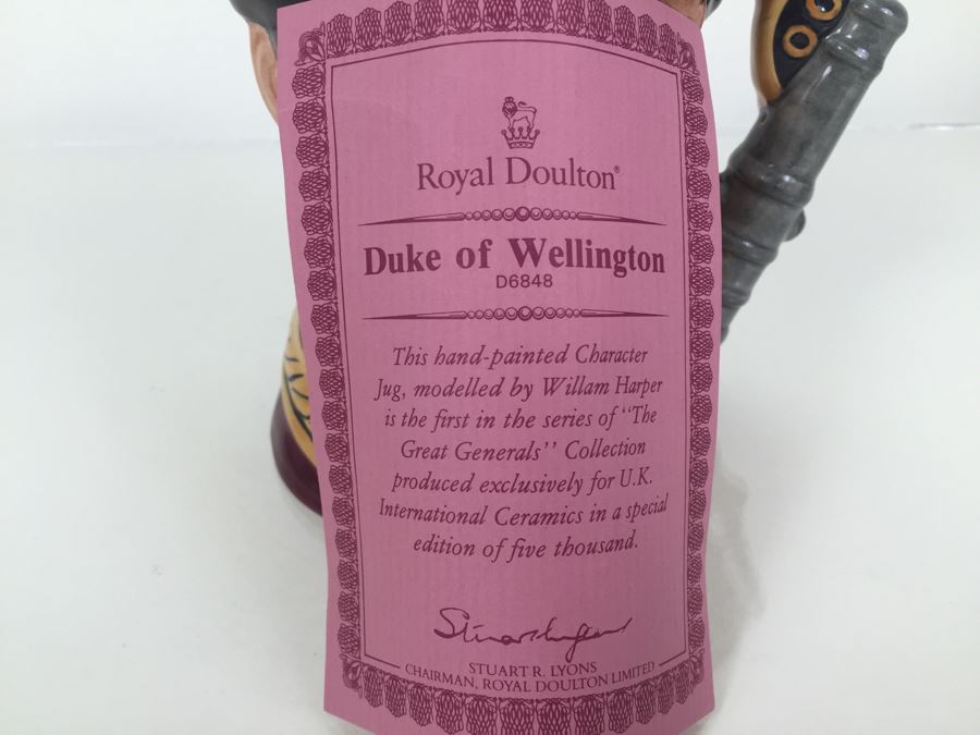 Royal Doulton Large The Great Generals Collection 'Duke of Wellington' D6848 Character Jug 1989 Limited Edition Of 5,000 [Photo 10]