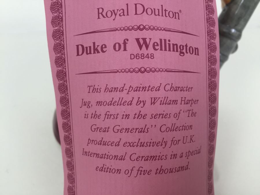 Royal Doulton Large The Great Generals Collection 'Duke of Wellington' D6848 Character Jug 1989 Limited Edition Of 5,000 [Photo 11]