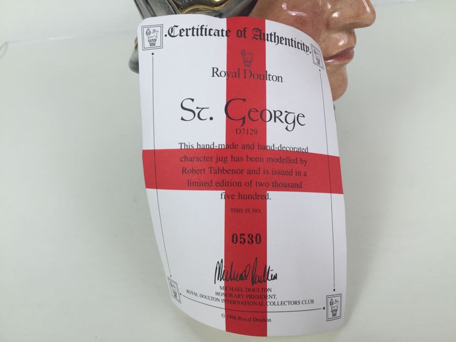 Royal Doulton Large 'St. George' D7129 Character Jug 1998 Limited Edition 530 Of 2,500 [Photo 12]