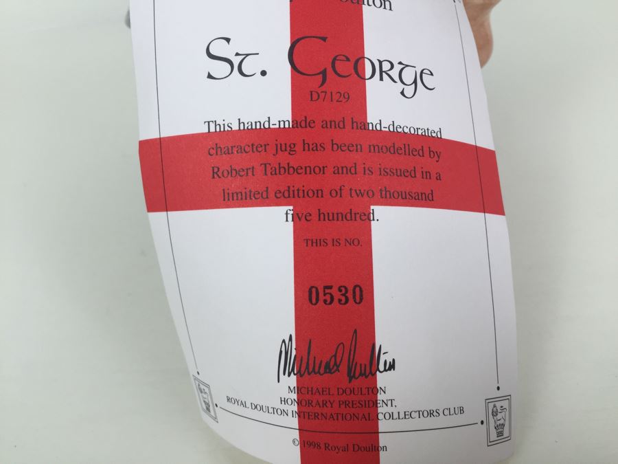 Royal Doulton Large 'St. George' D7129 Character Jug 1998 Limited Edition 530 Of 2,500 [Photo 13]