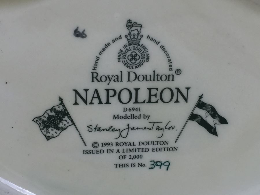 Royal Doulton Large 'Napoleon' D6941 Character Pitcher 1993 Limited Edition Of 399 Of 2,000 [Photo 3]