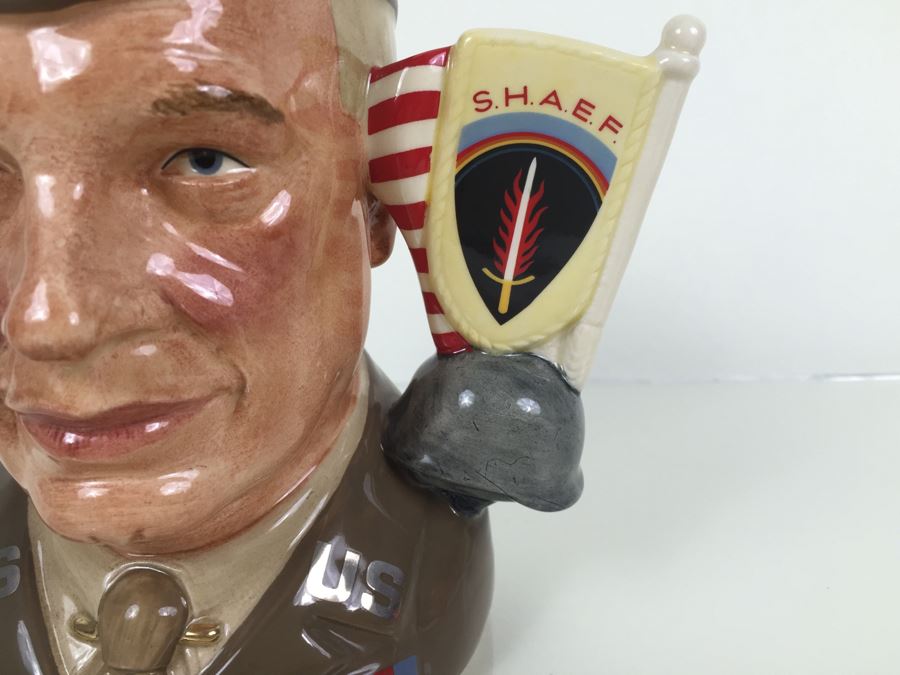 Royal Doulton Large The Great Generals 'General Eisenhower' D6937 Character Pitcher 1992 Limited Edition Of 1,000 [Photo 5]