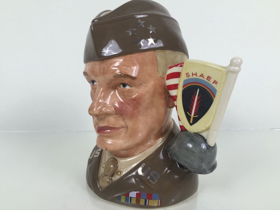 Royal Doulton Large The Great Generals 'General Eisenhower' D6937 Character Pitcher 1992 Limited Edition Of 1,000 [Photo 7]