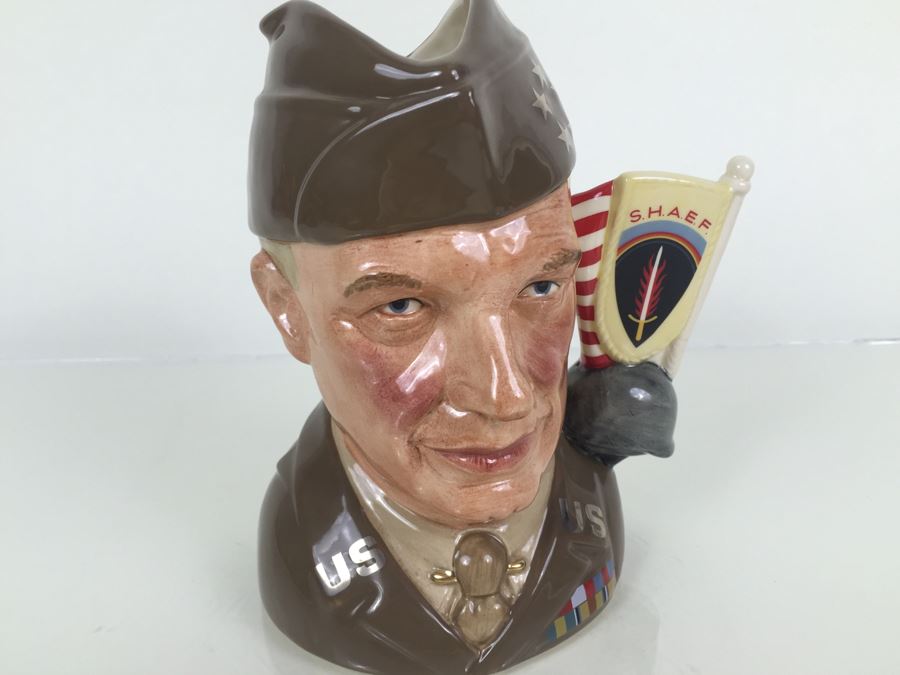 Royal Doulton Large The Great Generals 'General Eisenhower' D6937 Character Pitcher 1992 Limited Edition Of 1,000 [Photo 11]