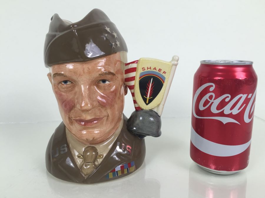 Royal Doulton Large The Great Generals 'General Eisenhower' D6937 Character Pitcher 1992 Limited Edition Of 1,000 [Photo 4]