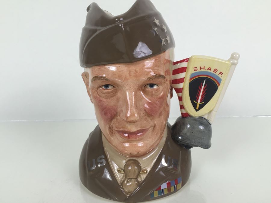 Royal Doulton Large The Great Generals 'General Eisenhower' D6937 Character Pitcher 1992 Limited Edition Of 1,000