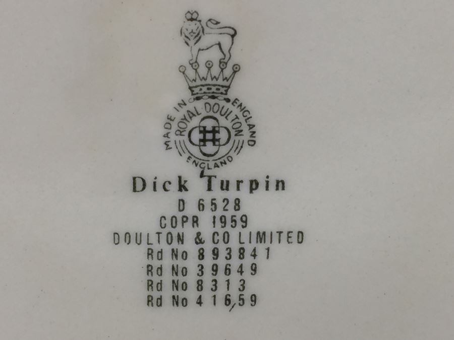 Royal Doulton Large 'Dick Turpin' D6528 Character Pitcher 1959 [Photo 12]