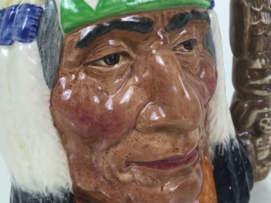 Royal Doulton Large 'North American Indian' D6786 Character Pitcher 1987 Special Edition Of 1,000 [Photo 11]