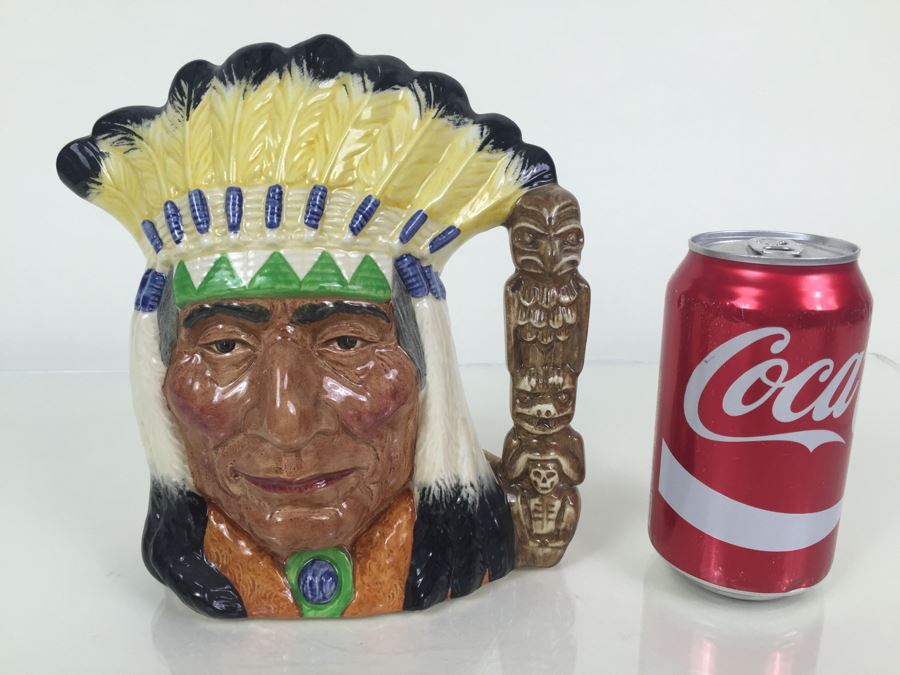 Royal Doulton Large 'North American Indian' D6786 Character Pitcher 1987 Special Edition Of 1,000 [Photo 4]