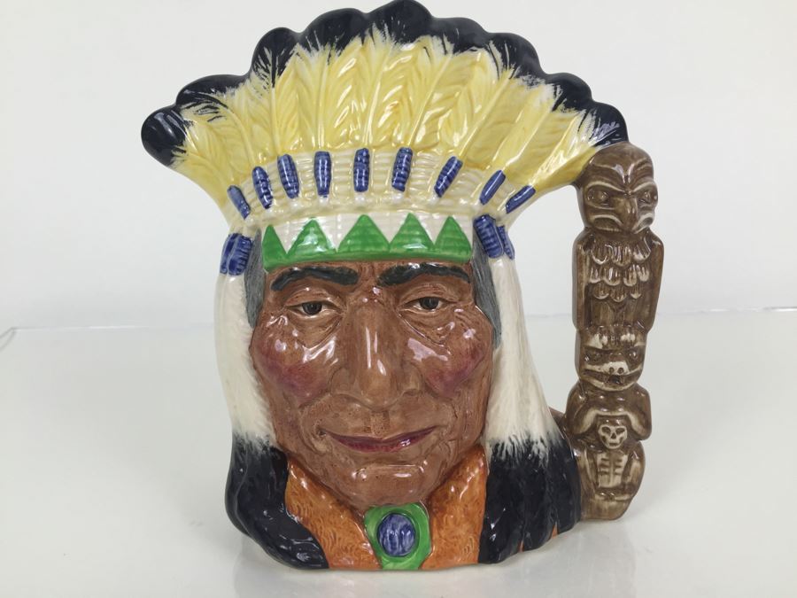Royal Doulton Large 'North American Indian' D6786 Character Pitcher 1987 Special Edition Of 1,000 [Photo 1]