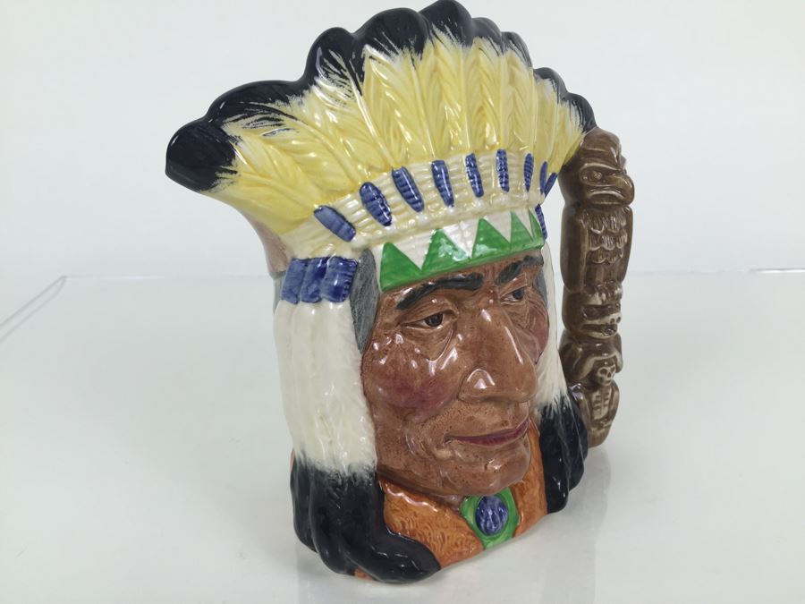 Royal Doulton Large 'North American Indian' D6786 Character Pitcher 1987 Special Edition Of 1,000 [Photo 10]