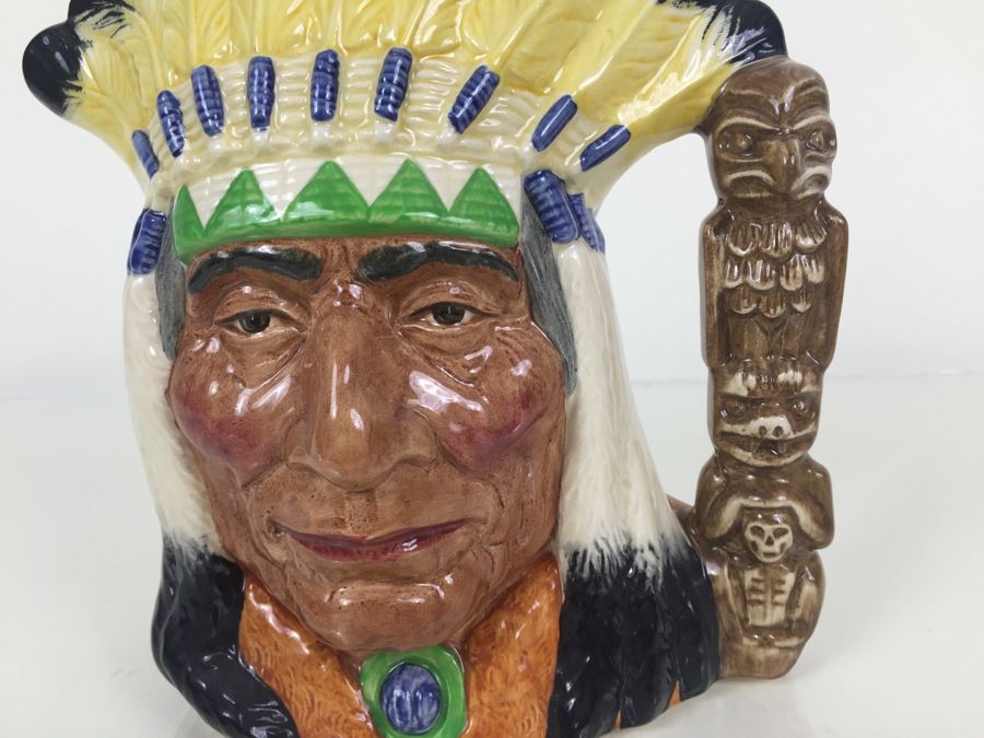 Royal Doulton Large 'North American Indian' D6786 Character Pitcher 1987 Special Edition Of 1,000 [Photo 5]
