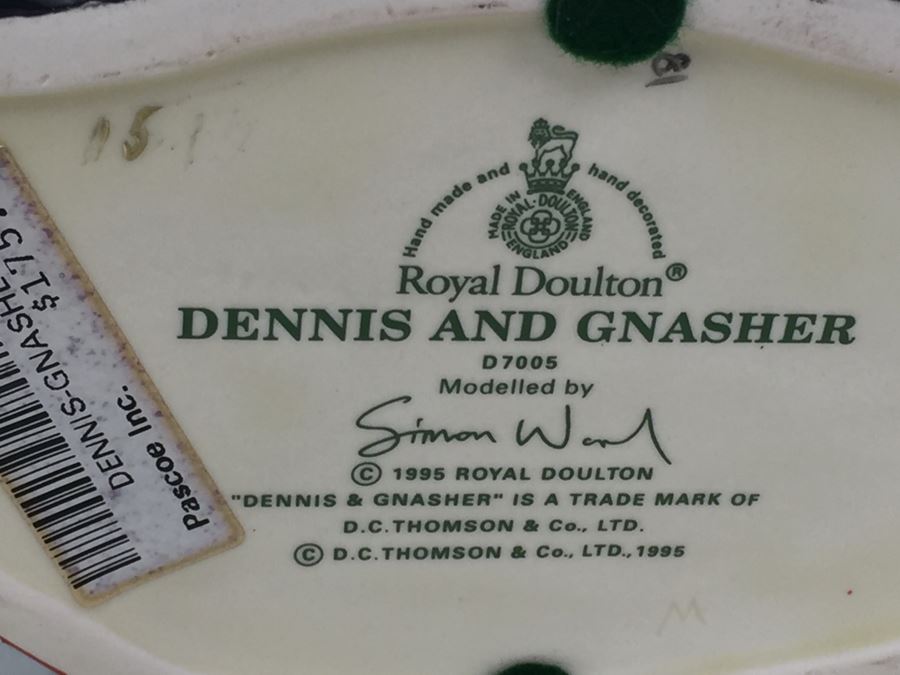 Royal Doulton Large 'Dennis and Gnasher' D7005 Character Pitcher 1995 [Photo 3]