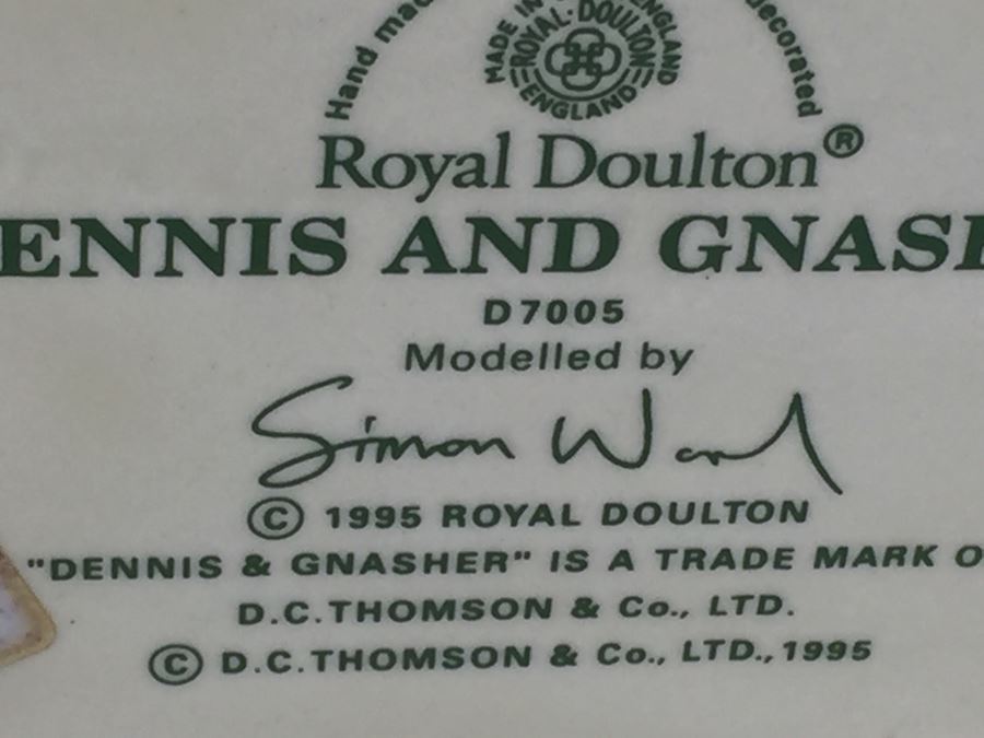 Royal Doulton Large 'Dennis and Gnasher' D7005 Character Pitcher 1995 [Photo 12]