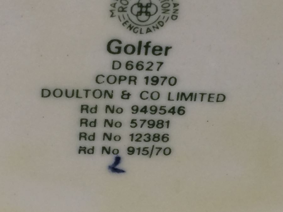Royal Doulton Large 'The Golfer' D6627 Character Pitcher 1970 [Photo 3]