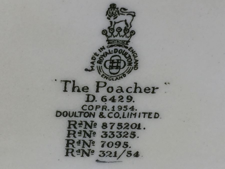 Royal Doulton Large 'The Poacher' D6429 Character Pitcher 1954 [Photo 13]