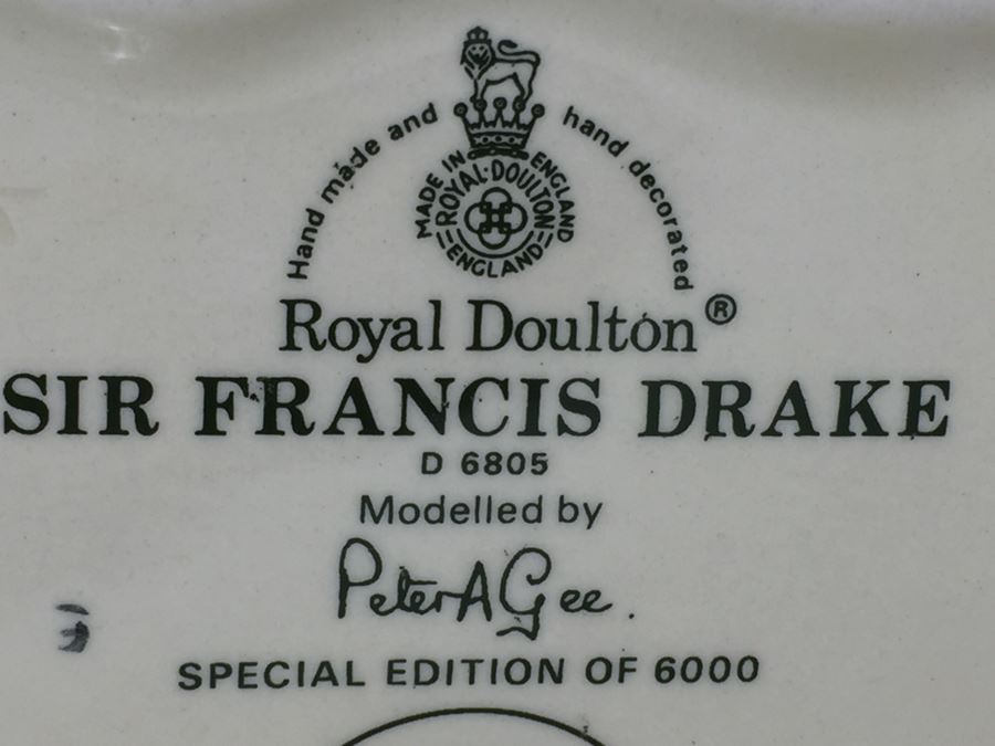 Royal Doulton Large 'Sir Francis Drake' D6805 Character Jug 1988 Special Edition 185 Of 6,000 [Photo 11]