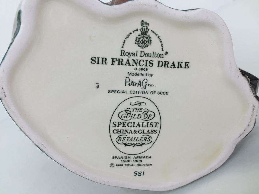 Royal Doulton Large 'Sir Francis Drake' D6805 Character Jug 1988 Special Edition 185 Of 6,000 [Photo 3]