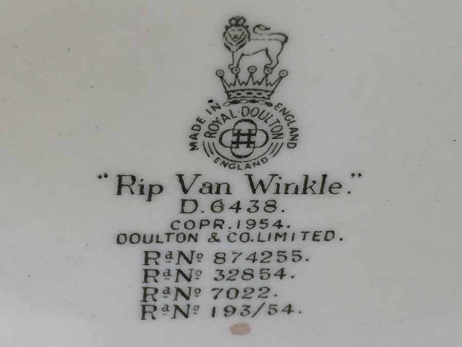 Royal Doulton Large 'Rip Van Winkle' D6438 Character Pitcher 1954 [Photo 14]
