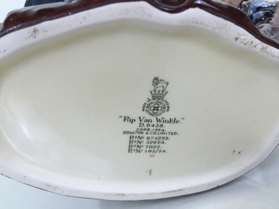 Royal Doulton Large 'Rip Van Winkle' D6438 Character Pitcher 1954 [Photo 3]