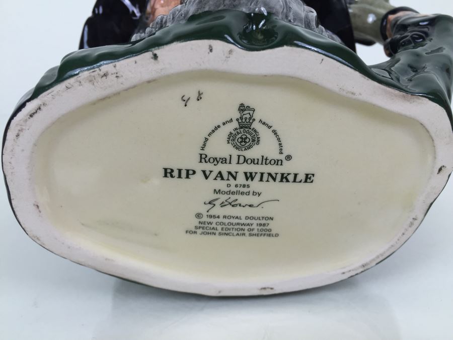 Royal Doulton Large 'Rip Van Winkle' D6785 Character Pitcher 1987 Special Edition Of 1,000 [Photo 3]
