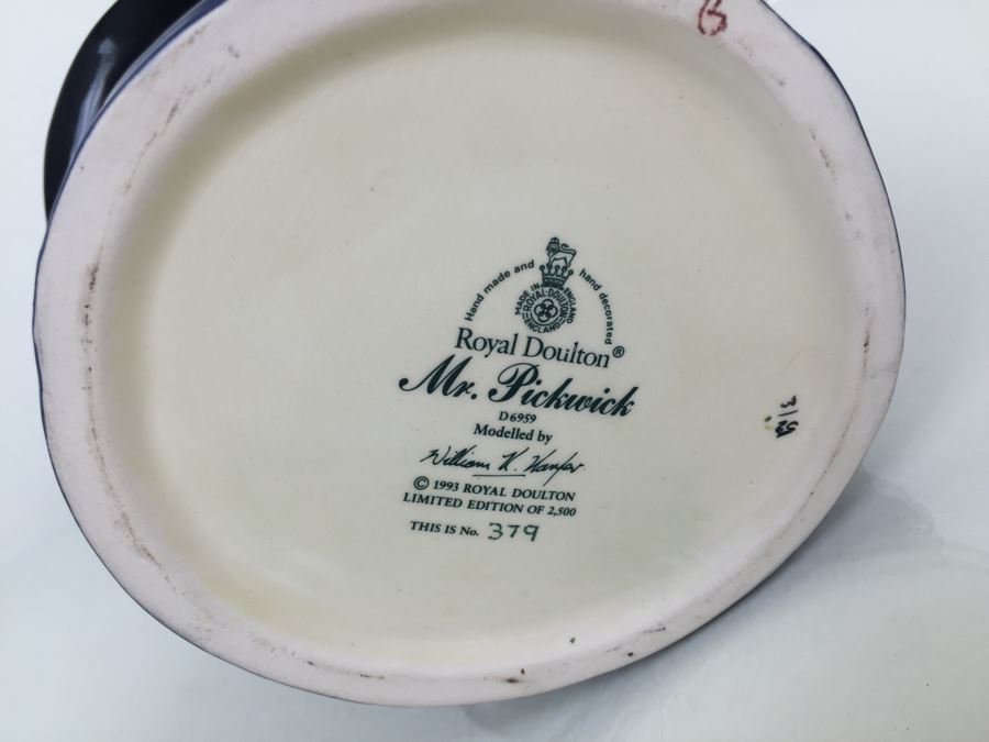 Royal Doulton Large 'Mr. Pickwick' D6959 Character Jug 1993 Limited Edition 379 Of 2,500 [Photo 13]