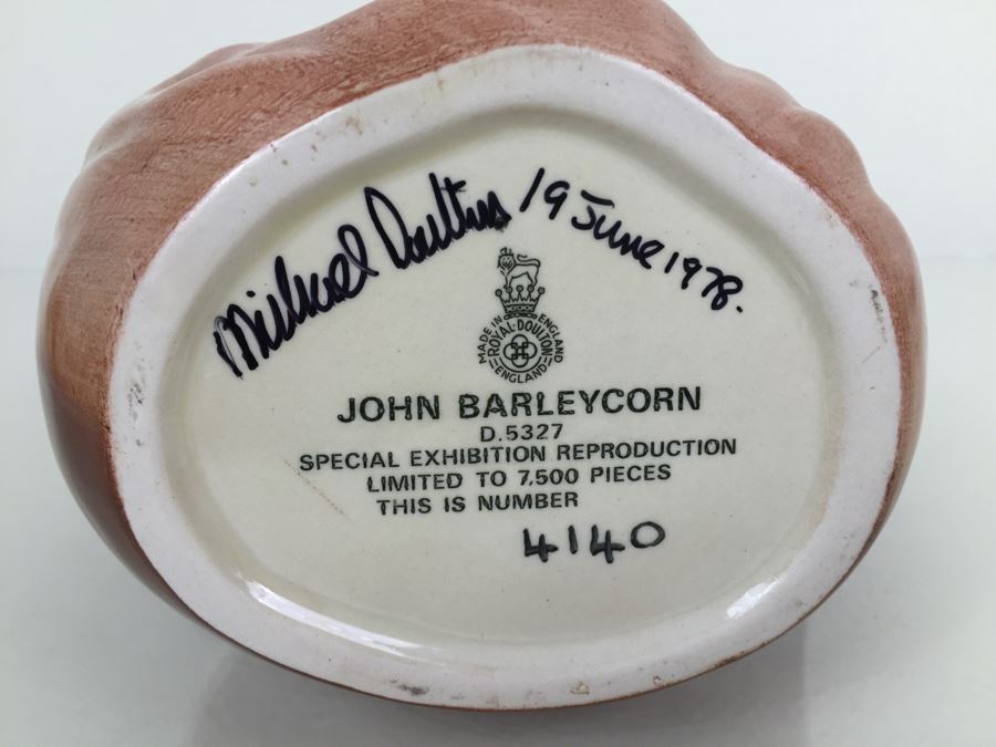 Royal Doulton Large 'John Barleycorn' D5327 Character Pitcher Limited Edition 4,140 Of 7,500 Signed By Michael Doulton [Photo 3]