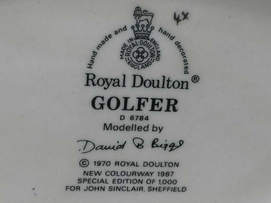 Royal Doulton Large 'Golfer' D6784 Character Jug 1987 Special Edition Of 1,000 [Photo 11]