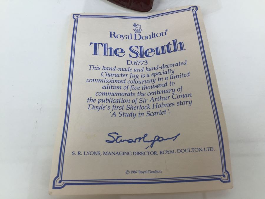 Royal Doulton Large 'The Sleuth' D6631 Character Pitcher 1972 [Photo 11]