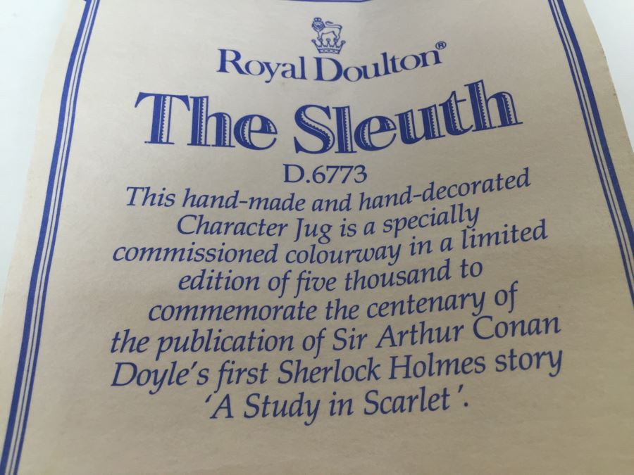 Royal Doulton Large 'The Sleuth' D6631 Character Pitcher 1972 [Photo 12]