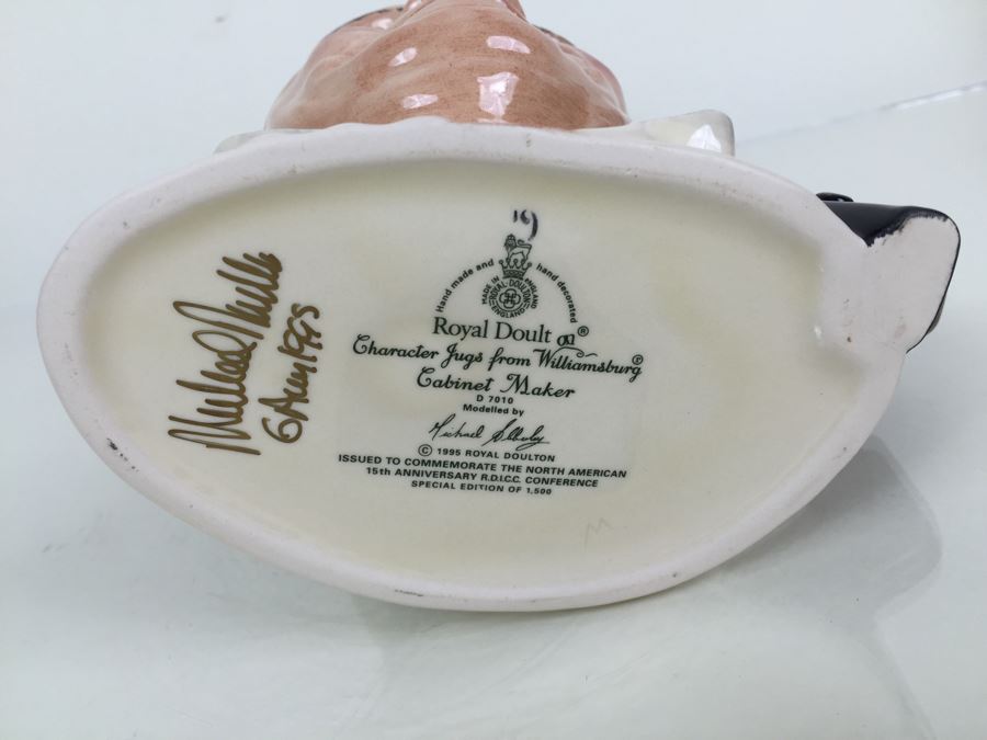 Royal Doulton Large 'Cabinet Maker' D7010 Character Pitcher 1995 Special Edition Of 1,500 Signed By Michael Doulton [Photo 11]