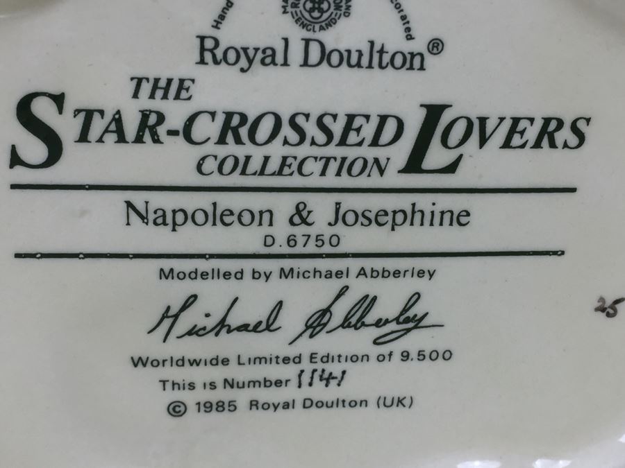 Royal Doulton Large The Star-Crossed Lovers Collection 'Napoleon & Josephine' D6750 Character Jug 1985 Limited Edition 1,141 Of 9,500 [Photo 12]