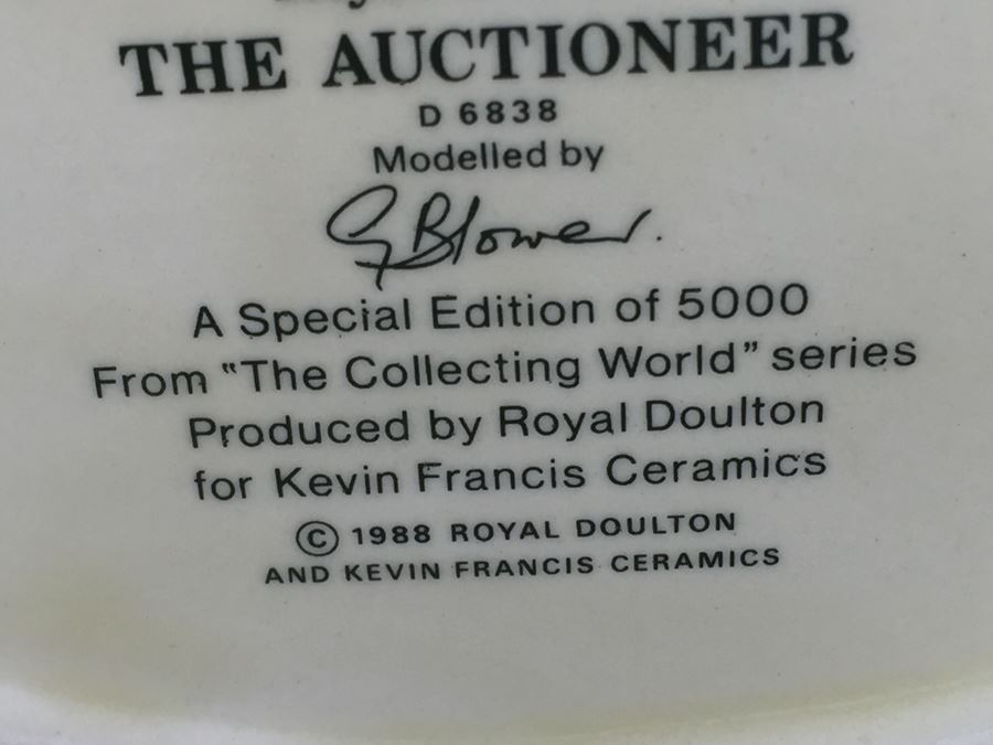 Royal Doulton Large 'The Auctioneer' D6838 Character Pitcher 1988 Special Edition Of 5,000 [Photo 17]