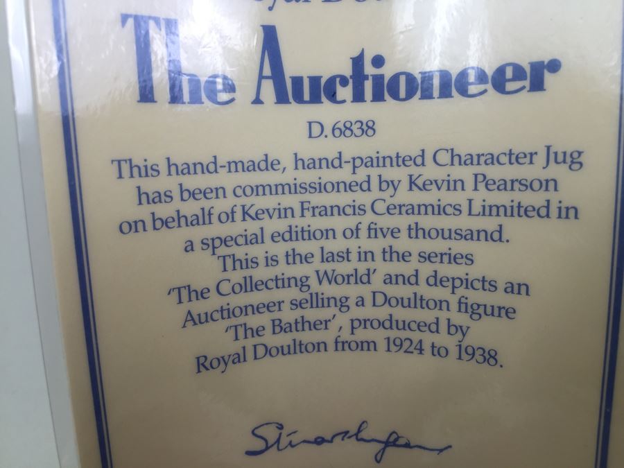 Royal Doulton Large 'The Auctioneer' D6838 Character Pitcher 1988 Special Edition Of 5,000 [Photo 15]