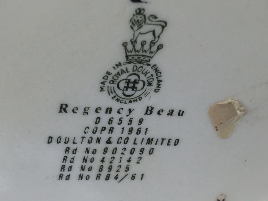 Royal Doulton Large 'Regency Beau' D6559 Character Pitcher 1961 [Photo 13]