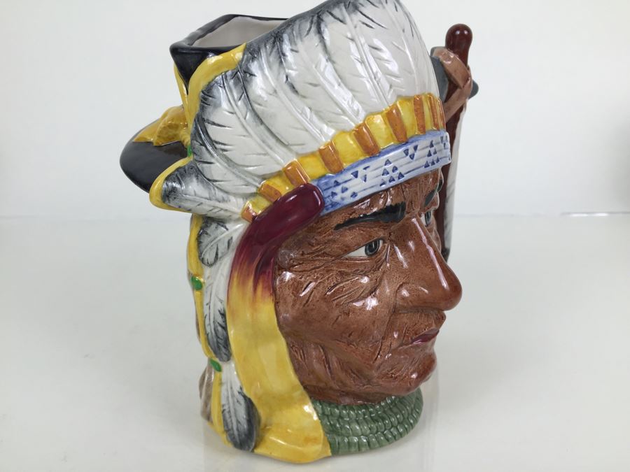Royal Doulton Large The Antagonists' Collection The Battle Of Little Big Horn 1876 'George Armstrong Custer/Sitting Bull' D6712 Character Jug 1983 Limited Edition 1,521 Of 9,500 [Photo 12]